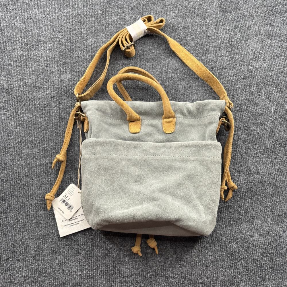 NWT Free People Scout Slouch Crossbody Blue Suede Bag Purse - Picture 3 of 9